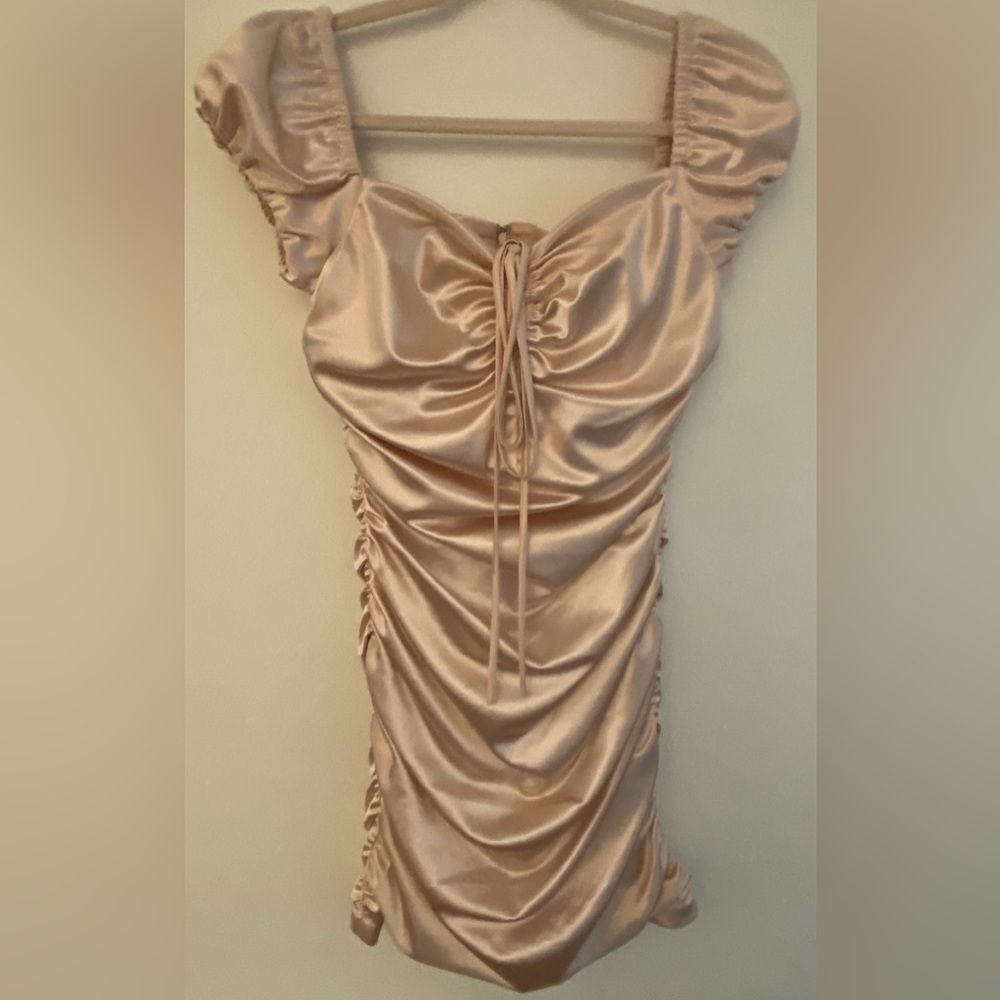 Dear Moon Satin Light Pink Coquette Girly Mini Dress Juniors Sz 7